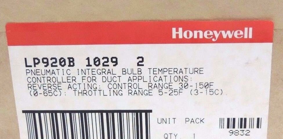 NIB HONEYWELL LP920B-1029 PNEUMATIC INTEGRAL BULB TEMPERATURE CONTROLLER 30-150F