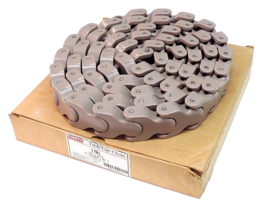 NIB REXNORD 1701-LF ACETAL TABLE TOP CHAIN SS PINS 2.09" WIDTH 1.97" PITCH