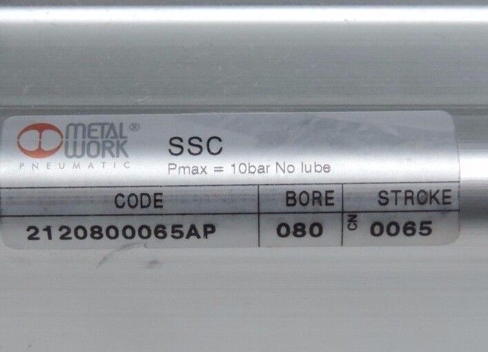 NEW METAL WORK PNEUMATIC 2120800065AP CYLINDER SSC 080 BORE 0065 STROKE