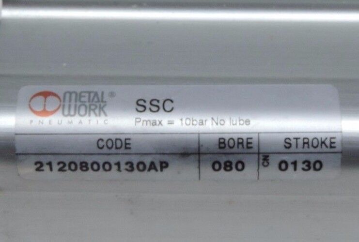 METAL WORK PNEUMATIC 2120800130AP CYLINDER 080 BORE 0130 STROKE