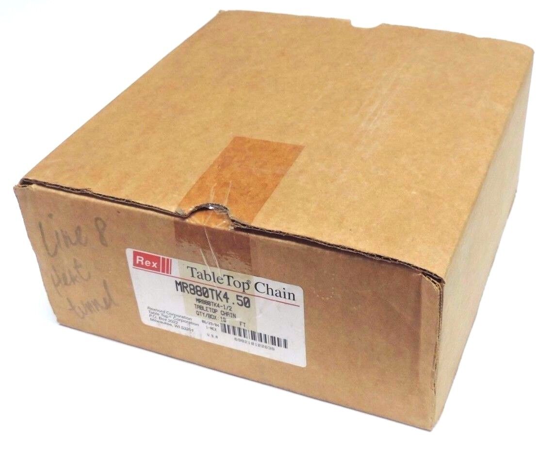 NIB REXNORD MR880TK4.5 TABLE TOP CHAIN 10FT LENGTH 4.5" WIDTH 1.5" PITCH