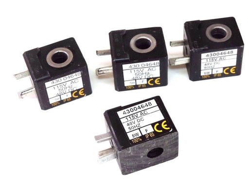 LOT OF 4 ASCO 43004648 SOLENOID COILS 115V AC, 48V DC, 50HZ, 5W