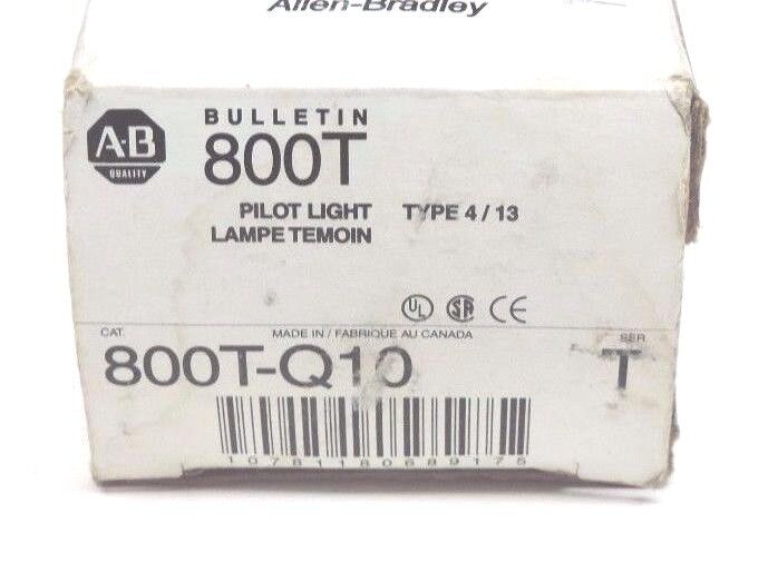 LOT OF 2 NEW ALLEN BRADLEY 800T-Q10 PILOT LIGHTS, SER T, 800TQ10