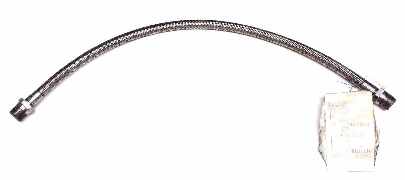 NEW STAINLESS STEEL 1107174 BRAIDED HOSE 1/2" X 24" TFE-1 SS MPT E/E