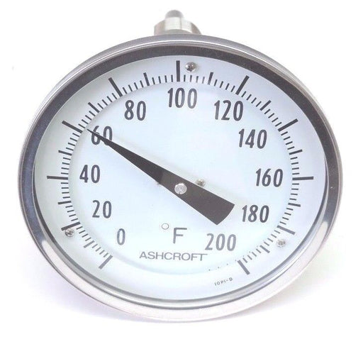 NEW ASHCROFT 559-TI-0370-B 5" BIMETAL THERMOMETER, 0-200 DEG F, 559TI0370B
