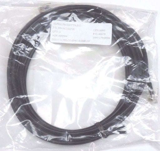 LOT OF 4 NEW ALPHA PRODUCTS, INC. P/N: 300/AC122510, C/A, TELCO, 6P6C-SAME, 10'