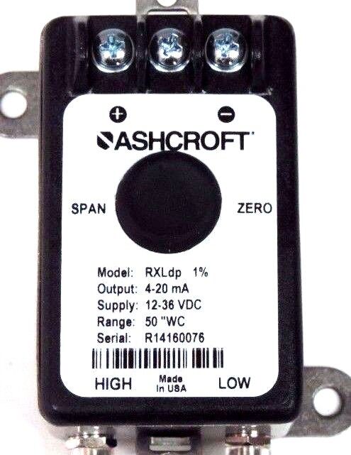 NIB ASHCROFT RX-7-MB2-42-ST-50IW TRANSMITTER 4-20MA, 12-36VDC, RXLDP, 10272250