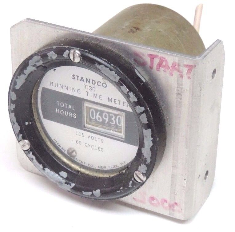 STANDCO T-30 RUNNING TIME METER 115V, 60CYCLE, T30