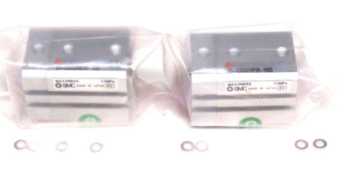 LOT OF 2 NIB SMC 10-CDQSB16-10D PNEUMATIC ROTARY CLAMP CYLINDERS 10CDQSB1610D