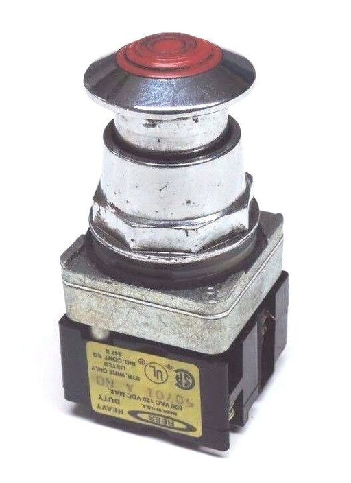 LOT OF 2 REES CONTACT BLOCKS 50701-A-NO & 50702-B-NO W/ RED CAP PUSHBUTTON
