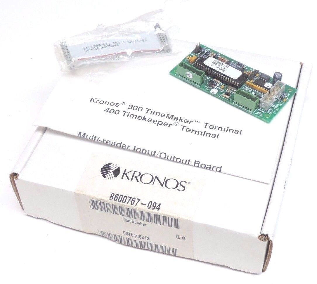 NIB KRONOS SYSTEM 400 MULTI READER I/O BOARD REV D, 8600767-094, 6500183-001