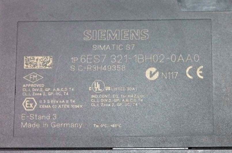 SIEMENS 6ES7 321-1BH02-0AA0 SIMATIC S7 OUTPUT MODULE 6ES73211BH020AA0