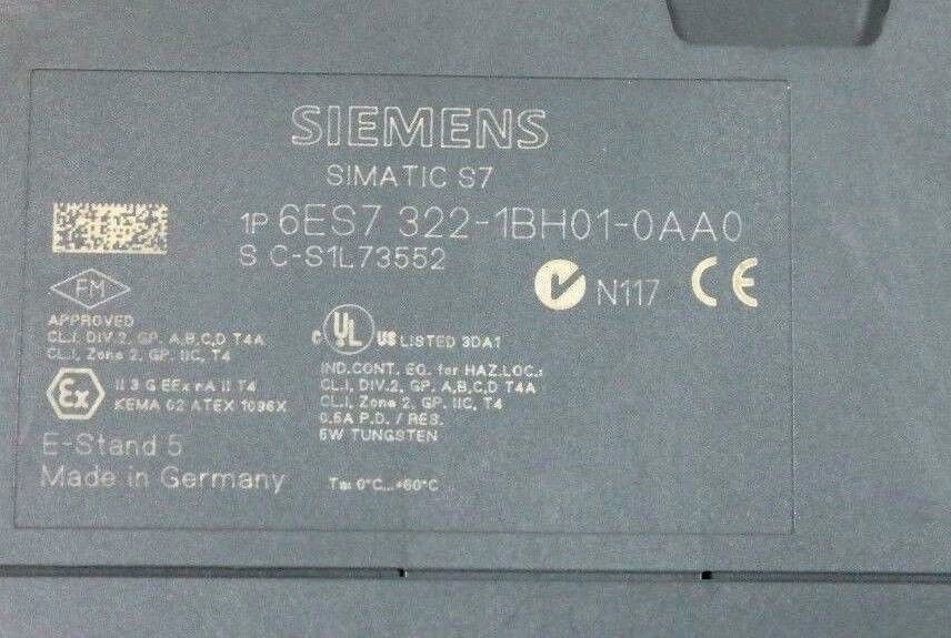 LOT OF 2 SIEMENS 6ES7 322-1BH01-0AA0 SIMATIC S7 OUTPUT MODULES 24VDC, .5AMP