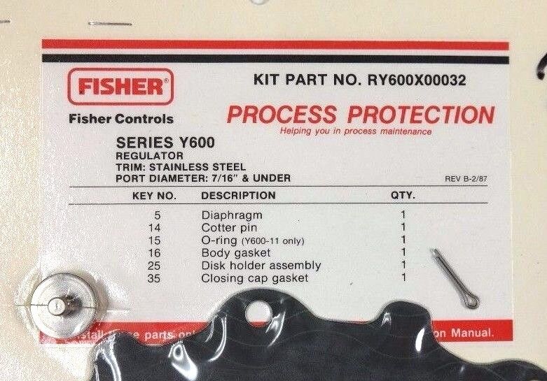 NEW FISHER CONTROLS RY600X00032 TYPE Y600, 7/16'' AND UNDER, SS TRIM