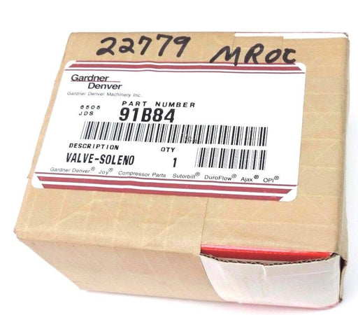 FACTORY SEALED GARDNER DENVER 91B84 SOLENOID VALVE