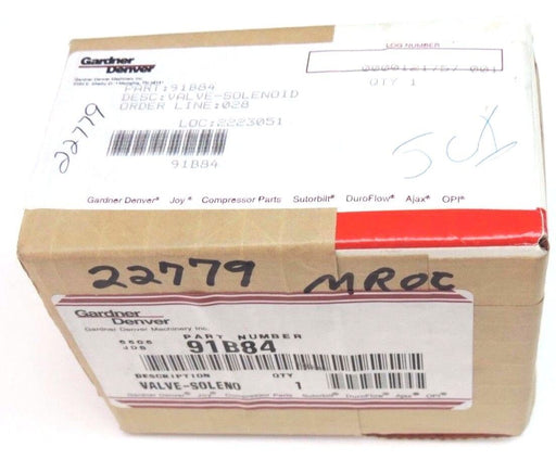 FACTORY SEALED GARDNER DENVER 91B84 SOLENOID VALVE