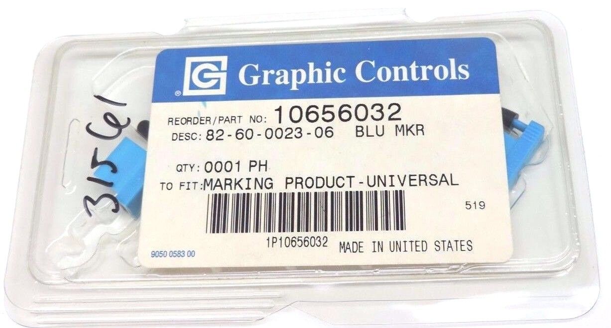 NEW GRAPHIC CONTROLS 10656032 DESC: 82-60-0023-06 BLU MKR (6-PACK)