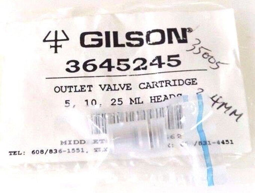NEW GILSON 3645245 OUTLET VALVE CARTRIDGE 5, 10, 25 ML HEADS