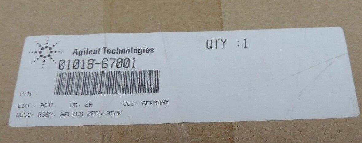 NIB AGILENT TECHNOLOGIES 01018-67001 ASSY, HELIUM REGULATOR 0101867001