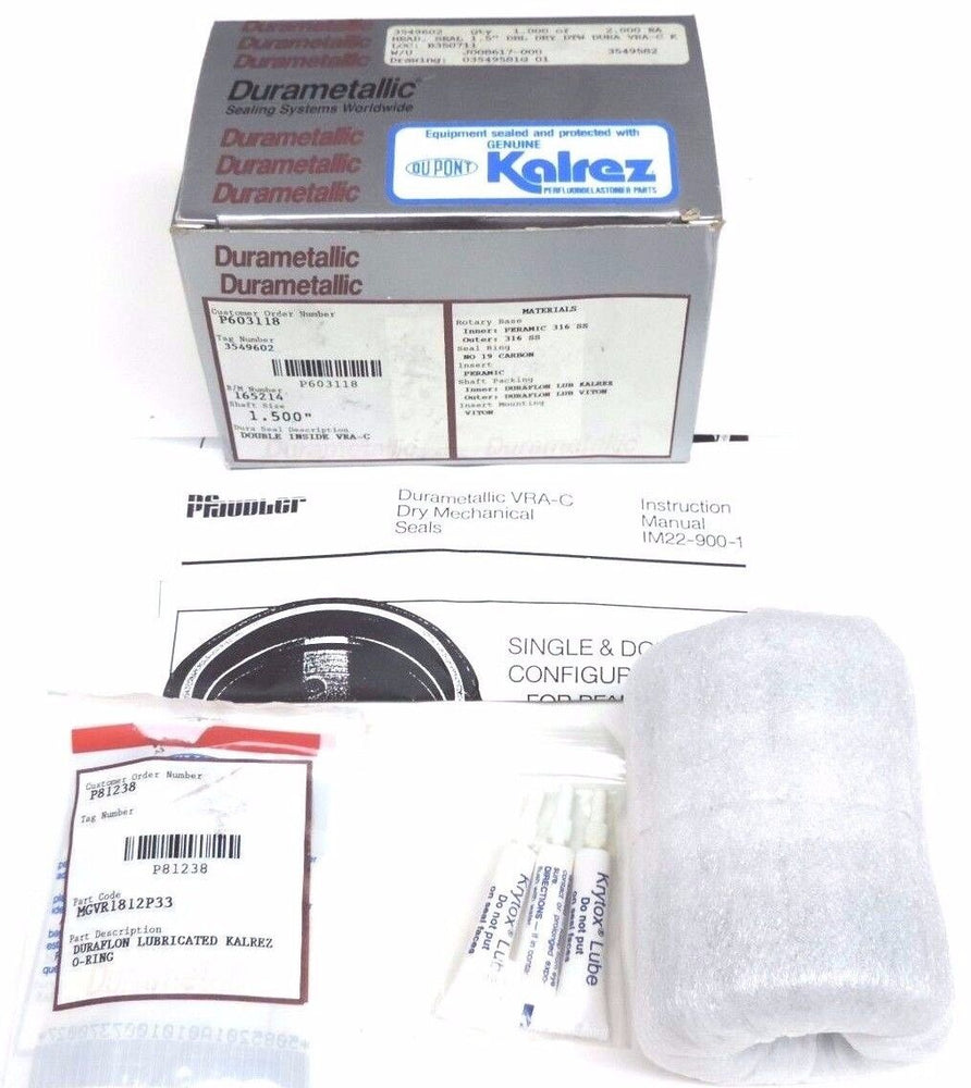 NIB DURAMETALLIC 3549602 HEAD, SEAL 1.5'' DBL DRY DTW DURA VRA-C K