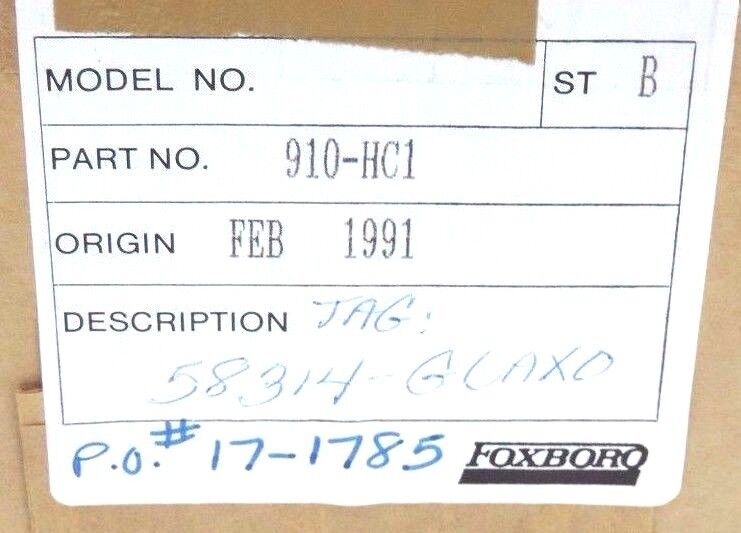 NIB FOXBORO 910-HC1 CONDUCTIVITY PROBE CELL 910HC1