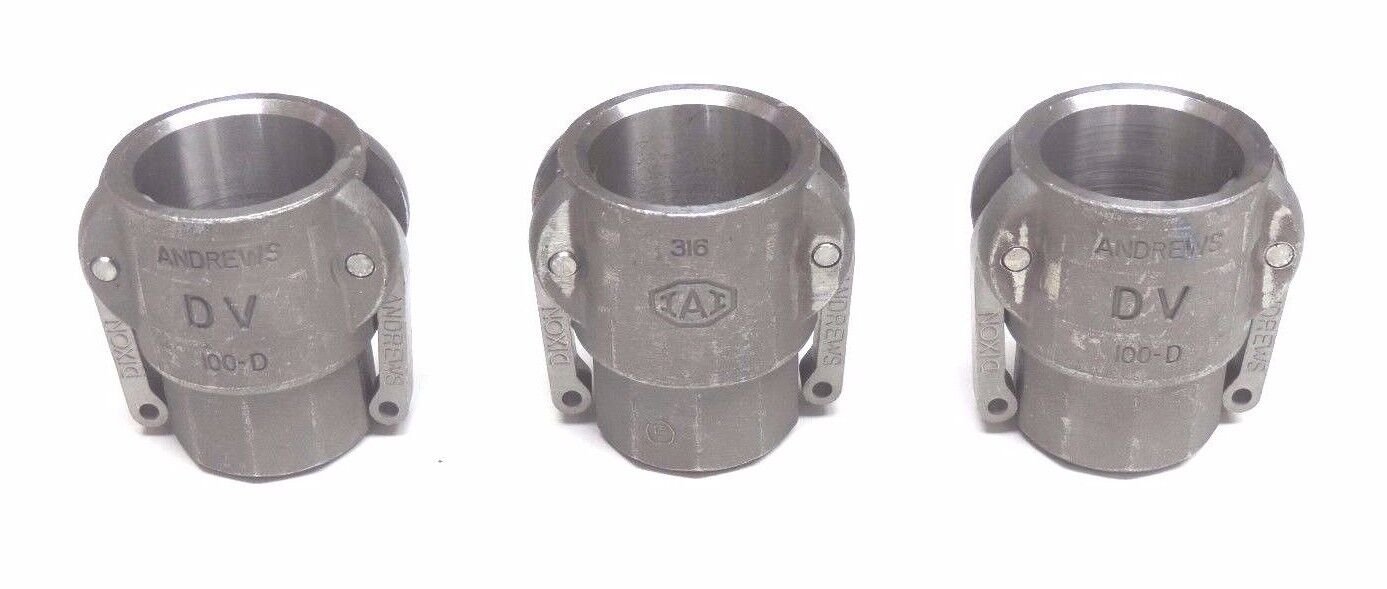 LOT OF 3 NEW ANDREWS 100-D CAM AND GROOVE COUPLERS 100D