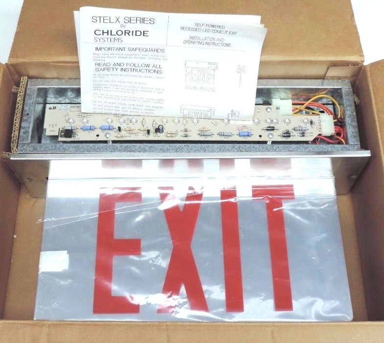 NIB CHLORIDE STELXC2RML3 STAINLESS STEEL EXIT SIGN SP LED EDGELIT CR 2 RML3 SS