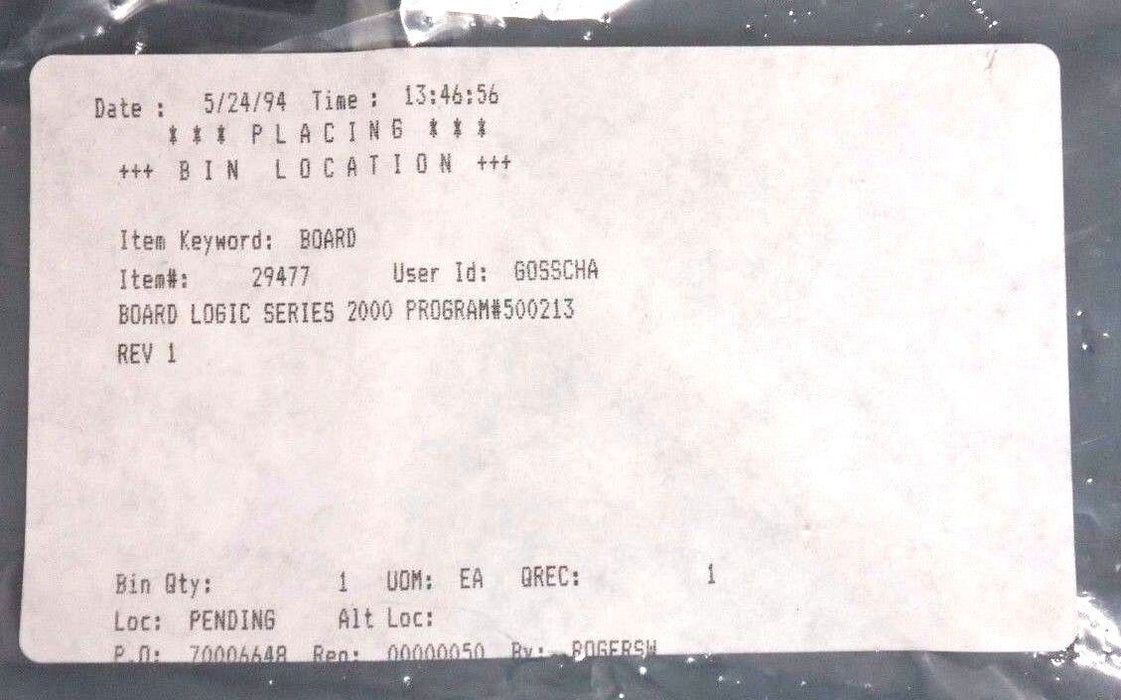 NEW BEBCO INDUSTRIES INC. PWB 500591 REV. C LOGIC MODULE 500592-0001 500590-0001