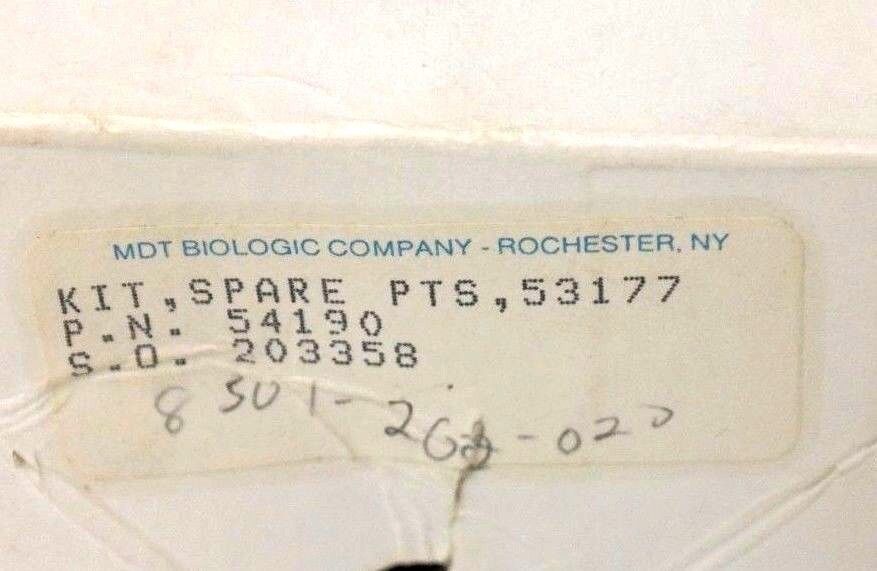 NIB MDT BIOLOGIC COMPANY 54190 SPARE PARTS KIT 53177