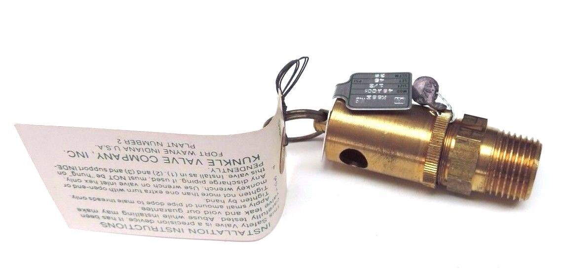 NIB KUNKLE 48AC01 SAFETY VALVE SIZE: 1/2'' SET 45 PSI