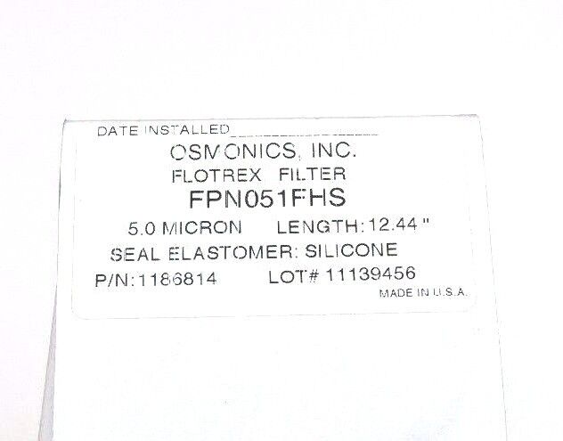 NIB OSMONICS, INC. FLOTREX FILTER FPN051FHS 5.0 MICRON LENGTH: 12.44'' 1186814