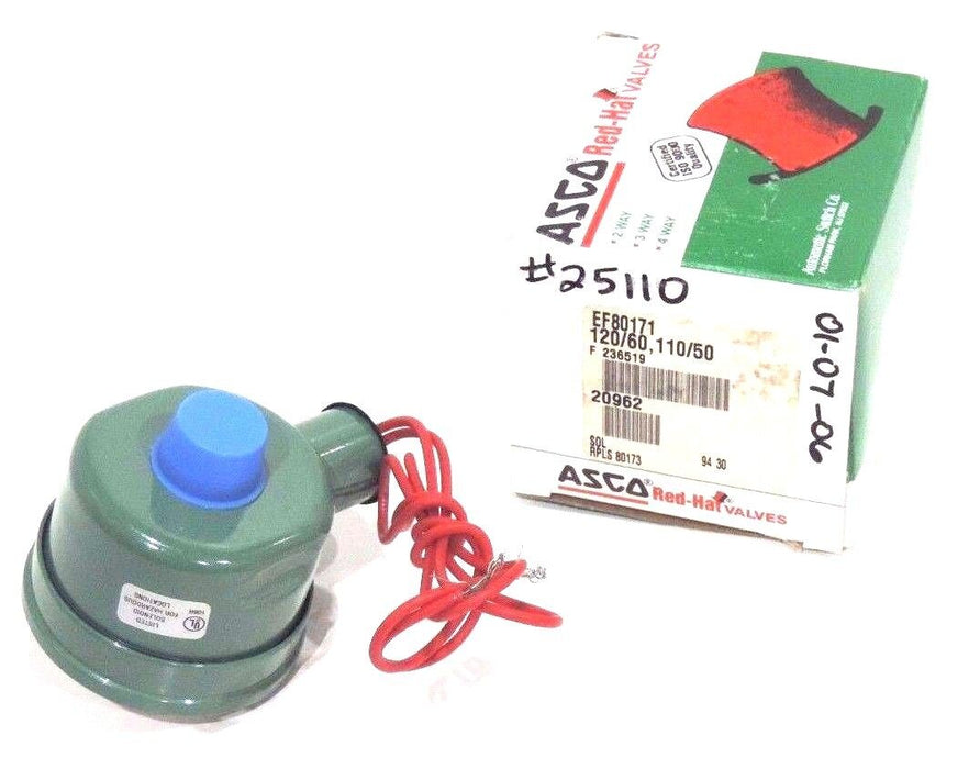 NIB ASCO EF80171 SOLENOID VALVE 50/60HZ 110/120V, WATTS: 15.4 PIPE: SOL EF-80171
