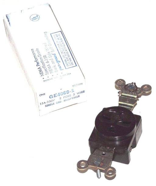 LOT OF 19 NEW GENERAL ELECTRIC GE4069-1 SINGLE GROUND RECEPTACLES GE40691