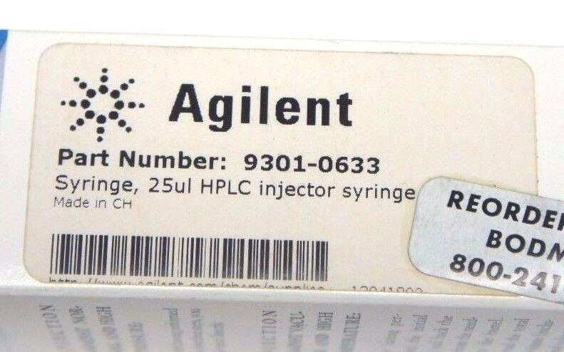 NIB HAMILTON AGILENT 9301-0633 SYRINGE 25UL HPLC INJECTOR 202315/00