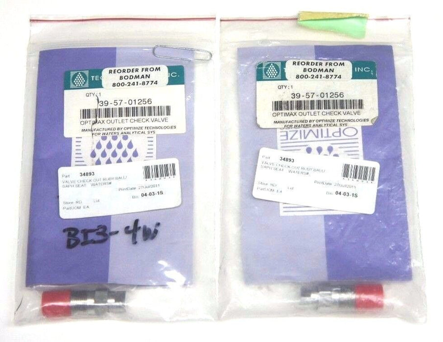 (2) NEW OPTIMIZE TECHNOLOGIES 39-57-01256 OPTIMAX OUTLET CHECK VALVES 395701256