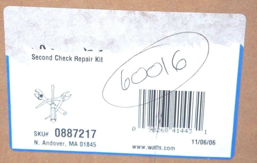 NIB WATTS RK-909-CK2-6 BACKFLOW PREVENTER SECOUND CHECK VALVE KIT 6" 0887217