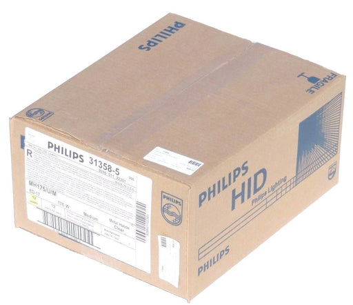 BOX OF 12 NEW PHILLIPS MH175/U/M METAL HALIDE BULBS ED-17 175W 31358-5