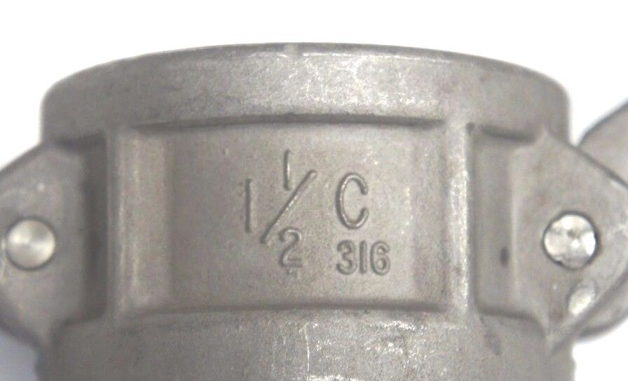 NEW EVER-TITE 1-1/2-C-316 STAINLESS STEEL COUPLER 1-1/2", 3" BARB END, 112C316