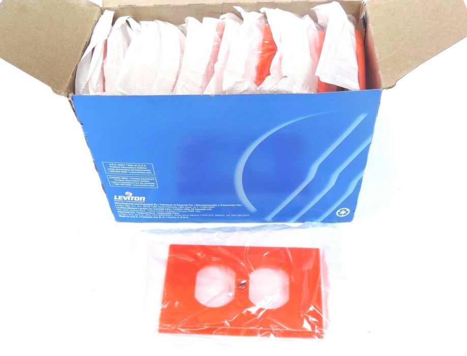 BOX OF 20 NEW LEVITON 80703-ORG ORANGE STANDARD THERMOPLASTIC WALLPLATES