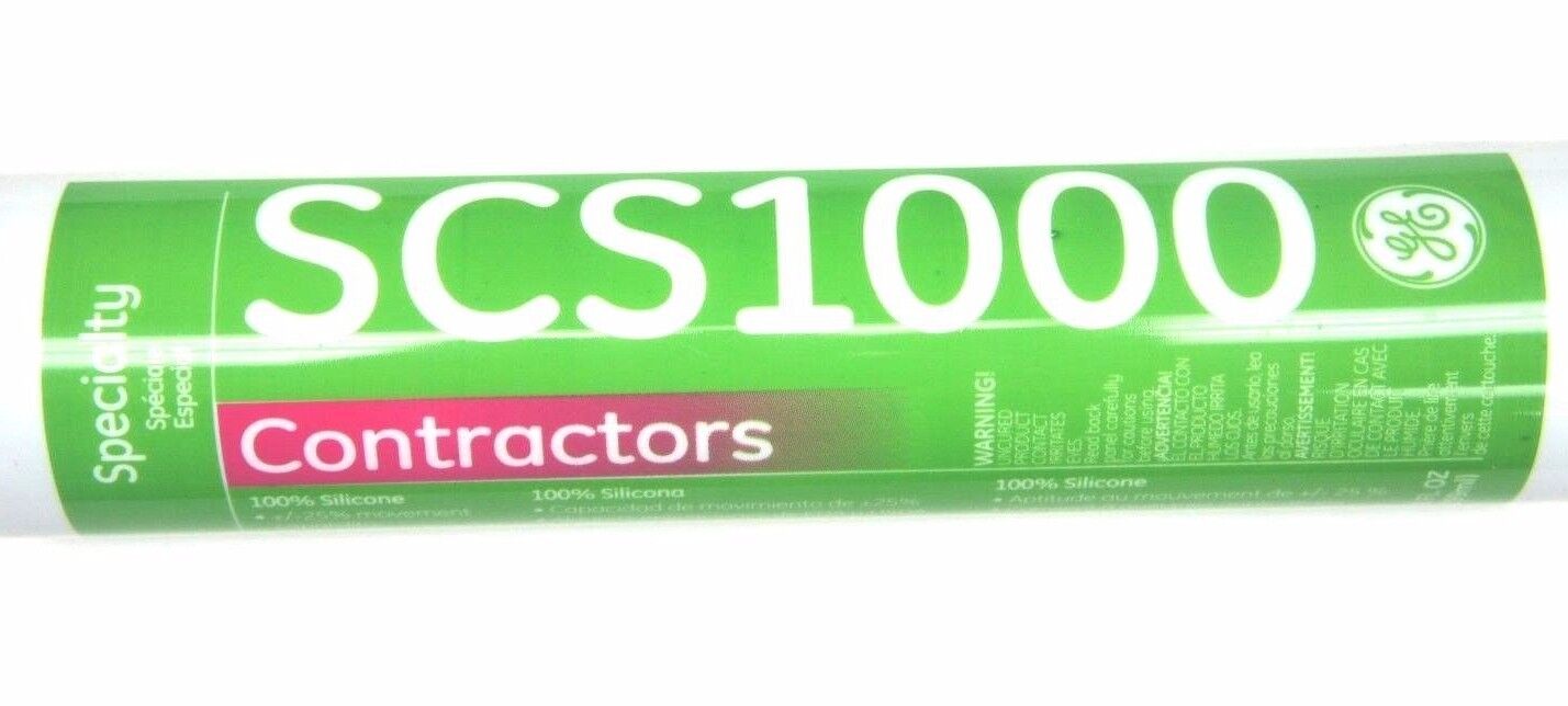 NEW GE SCS1000 CONTRACTORS SILICONE SEALANT WHITE, CASE OF 24, SCS1002 12C