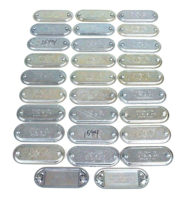 LOT OF 29 NEW CROUSE HINDS 470 STEEL CONDUIT COVERS 1-1/4"