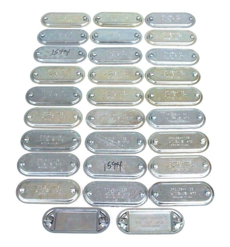 LOT OF 29 NEW CROUSE HINDS 470 STEEL CONDUIT COVERS 1-1/4"