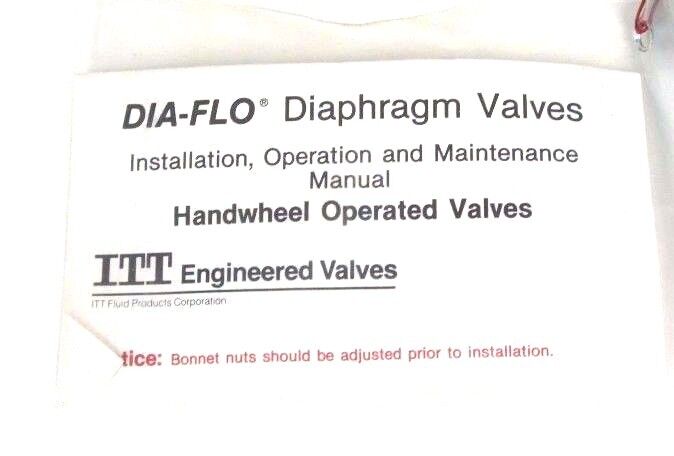 NEW ITT 010-2529-903-00R DIA FLOW VALVE 1" 010252990300R