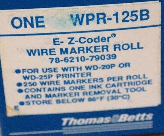 NIB THOMAS & BETTS WPR-125B WIRE MARKER ROLL 78-6210-79039