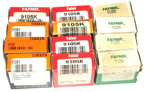 LOT OF 12 NEW TIMKEN FAFNIR 9105K RADIAL BALL BEARINGS