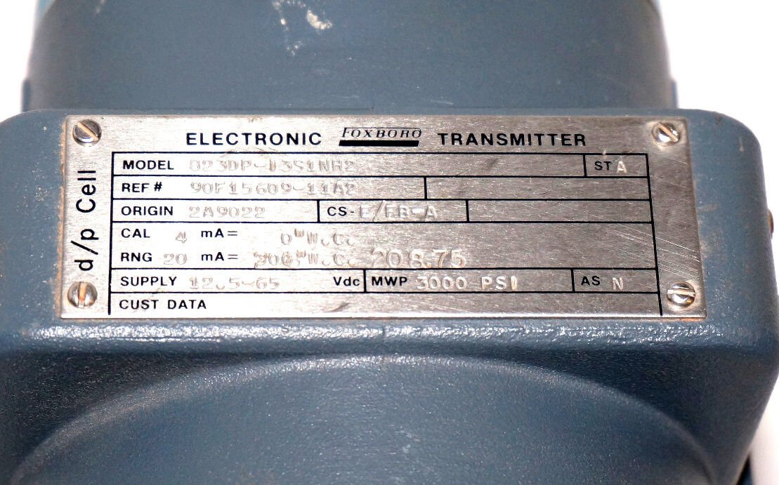NEW FOXBORO 823DP-I3S1NH2 TRANSMITTER REF. 90F15609-11A2 ORIGIN 2A9022