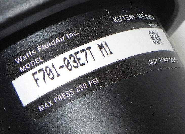 NIB WATTS FLUIDAIR F701-03E7T-M1 COALESCING FILTER F70103E7TM1