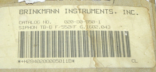 NIB BRINKMAN INSTRUMENTS 020-80-850-1 SIPHON TB-B F/552KF 6.1602.043