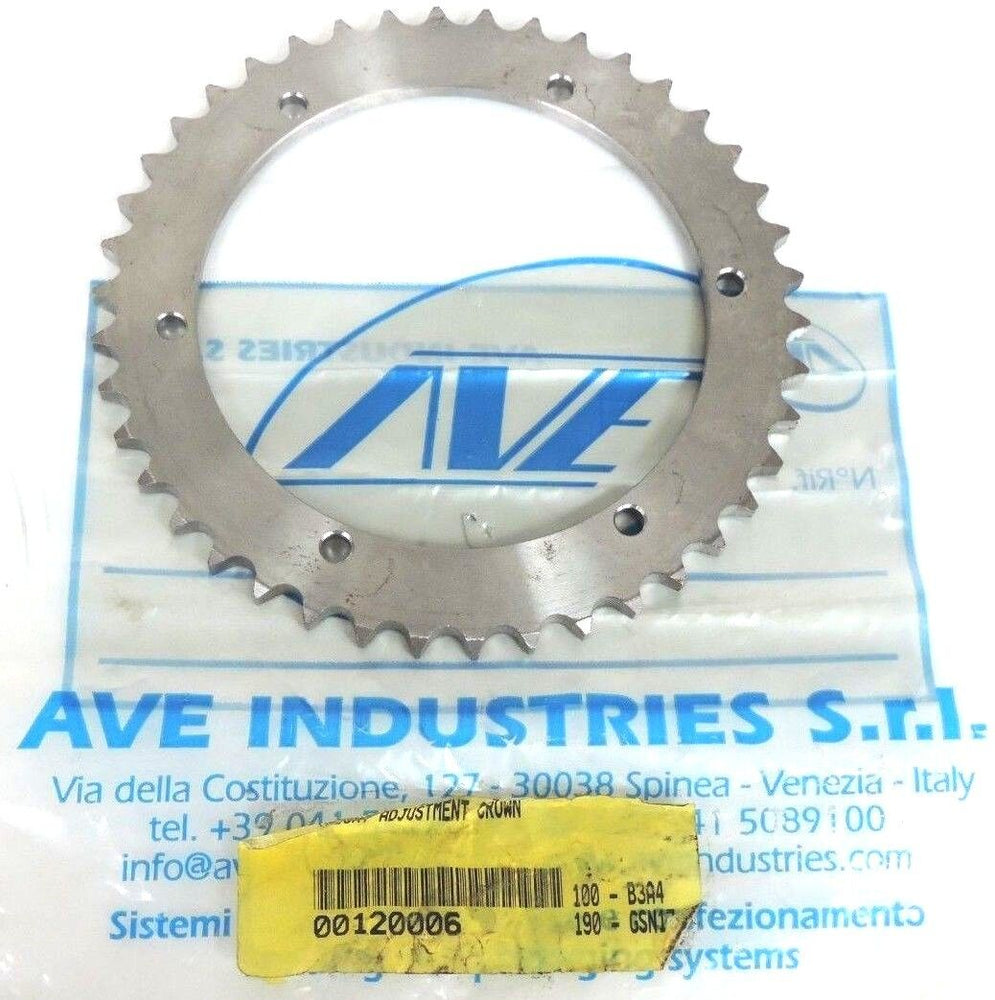 AVE INDUSTRIES HEIGHT ADJUSTMENT CROWN GEAR SPROCKET 00120006 7" DIA. 1/4" THICK