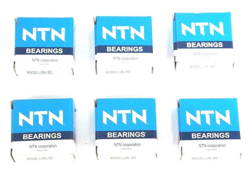 LOT OF 6 NIB NTN 6002LLUN/5C BALL BEARINGS 6002LLUN